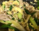 俺流！葉にんにくと豚肉の玉子炒め作り方14写真