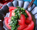だししょうゆとニラのスタミナトマト作り方3写真