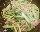 小松菜と細切れ肉の卵炒め♡簡単作り方4写真