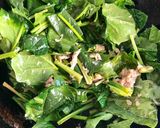旬おかず 生わかめxほうれん草の炒めもの作り方4写真