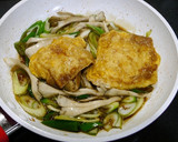 簡単！肉無しすき焼き☆ふわふわ卵油揚げ作り方5写真