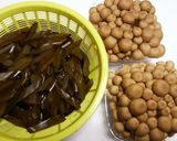 家庭の味♪茎わかめときのこの佃煮作り方1写真