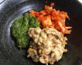 めかぶ納豆の温泉卵とキムチ和え作り方5写真