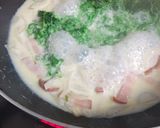 簡単!あおさとベーコンのクリームパスタ作り方4写真