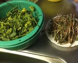 春が旬つくしとからし菜(菜の花)の天ぷら作り方2写真