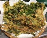 春が旬つくしとからし菜(菜の花)の天ぷら作り方9写真