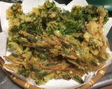 春が旬つくしとからし菜(菜の花)の天ぷら作り方9写真