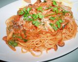 ほうれん草ときのこのトマトソースパスタ作り方4写真