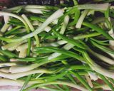 おおしめじと庄内浅葱と薄揚げの煮物作り方1写真