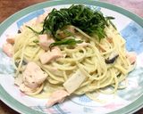 サーモンバジルクリームパスタ作り方8写真