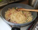 新たまねぎの葉とバター醤油パスタ作り方19写真