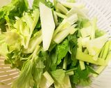セロリと鶏肉のオイスターソース炒め作り方1写真