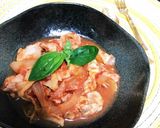 旬の季節！春キャベツと鶏モモのトマト煮♪作り方5写真