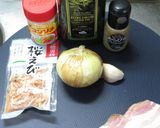新玉ねぎと桜えびとベーコンの炊き込みご飯作り方1写真