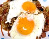 単身者用簡単に出来る目玉焼き付き焼きそば作り方7写真