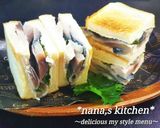 ＊〆鯖とクリームチーズのサンドイッチ作り方4写真