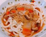 豚肉と白菜の、五目餡掛け焼きうどん作り方7写真