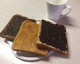 朝食トーストをコーヒー・ココア・きな粉で作り方4写真