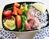 私のお弁当❤春休みのランチプレート作り方1写真