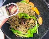 菜の花と人参のアンチョビ玄米パスタ作り方4写真