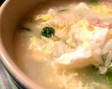 ふんわり卵とハム★レタスの中華雑炊作り方6写真