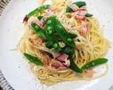 スナップエンドウとベーコンのペペロン作り方7写真