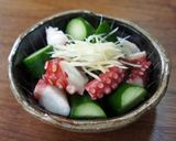 たこと胡瓜のにんにく和え作り方3写真