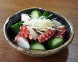 たこと胡瓜のにんにく和え作り方4写真