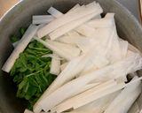 鳥もも肉、豆苗、大根のうま煮作り方1写真