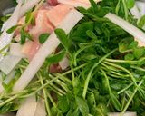 鳥もも肉、豆苗、大根のうま煮作り方2写真