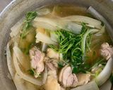 鳥もも肉、豆苗、大根のうま煮作り方4写真