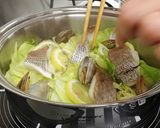 鯛とあさりと春キャベツのレモン蒸し作り方5写真