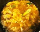 煮汁で美味しい!ネギと豆腐のかきたま汁作り方4写真