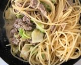 春キャベツと豚肉の和風胡麻パスタ作り方6写真