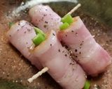 レンジで❣️アスパラ・ベーコン巻きおかず作り方3写真