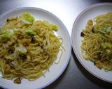 キャベツとエビのアンチョビパスタ作り方3写真
