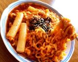 トッポギとチーズ卵イン！プルダック炒め麺作り方4写真