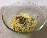 混ぜるだけ！大葉といわしの蒲焼きパスタ作り方2写真