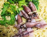 ホタルイカと菜の花のペペロンチーノ♪作り方9写真
