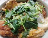 たっぷり三つ葉のかつ丼(^^♪作り方4写真