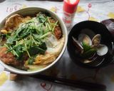 たっぷり三つ葉のかつ丼(^^♪作り方7写真
