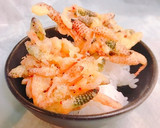 サクッ！つくしと釜揚げ桜えびのかき揚げ丼作り方2写真