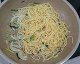 ねぎと玉ねぎの簡単和風パスタ作り方3写真