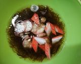 朝食の一品♪もずく・カニかま・茗荷酢の物作り方1写真