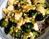 残り物の麻婆豆腐をかけたそば作り方2写真