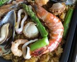 炊いたご飯でパエリア作り方5写真