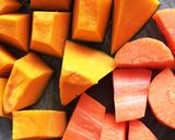 食べごたえ◎かぼちゃと人参のオムレツ作り方1写真