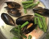 アスパラガスとムール貝のパスタ作り方14写真