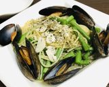 アスパラガスとムール貝のパスタ作り方16写真