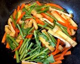 春菊と油揚げの炒め煮作り方4写真